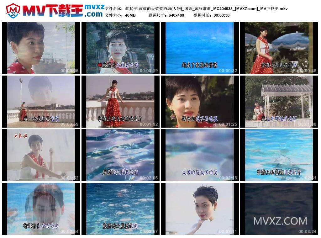 蔡其平-蓝蓝的天蓝蓝的海(人物)_国语_流行歌曲_MC204933